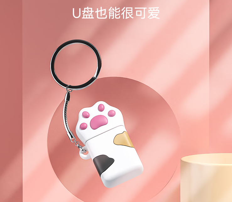 联想（Lenovo）可爱猫爪U盘 迷你女生情侣儿童学生优盘 移动办公车载手机电脑笔记本 三花猫爪 32GB